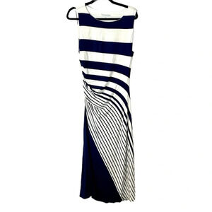 Soft Surroundings Vela Infinity Dress Blue & White Stripe Sleeveless Size M GUC
